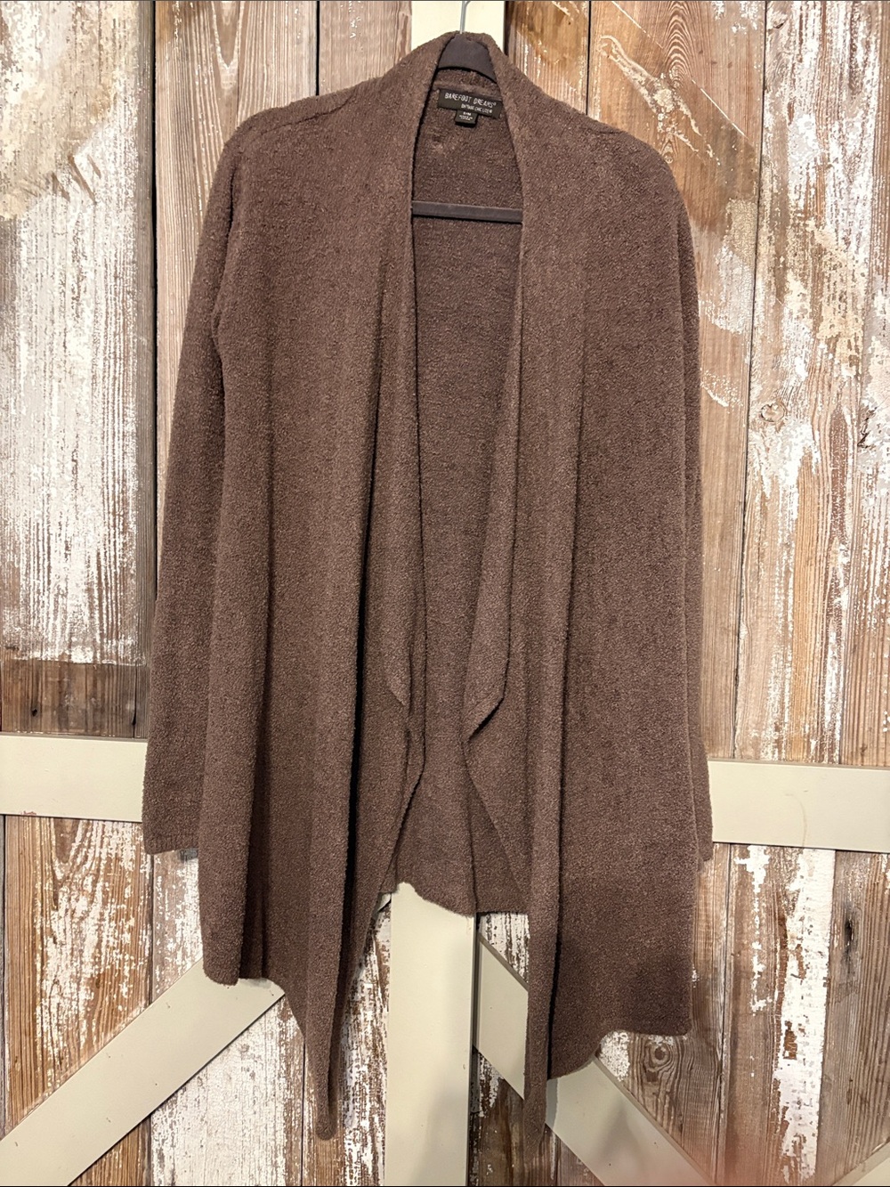 Barefoot Dreams Chocolate Brown Open-Front Cozy Cardigan